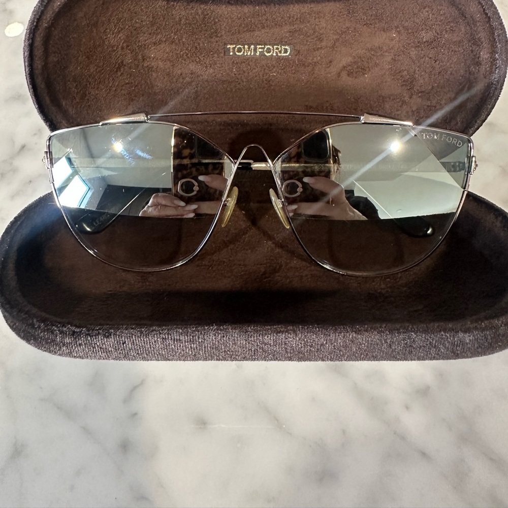 Tom Ford Silver Aviator Sunglasses